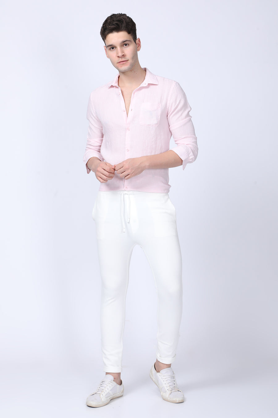 Jazz - 100% Linen Shirt - Lt Pink