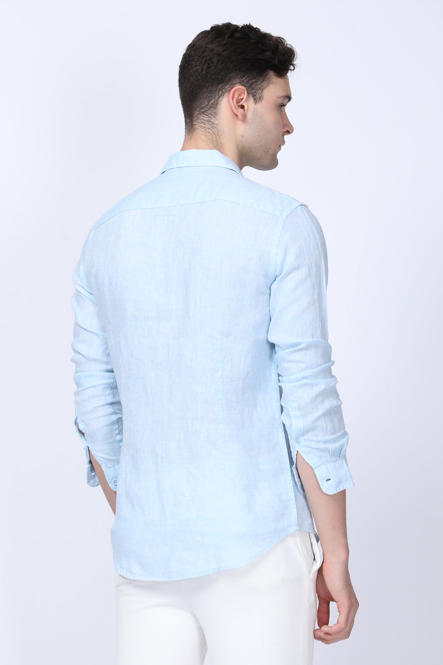 Oyalo - 100% Linen Shirt - Lt Blue