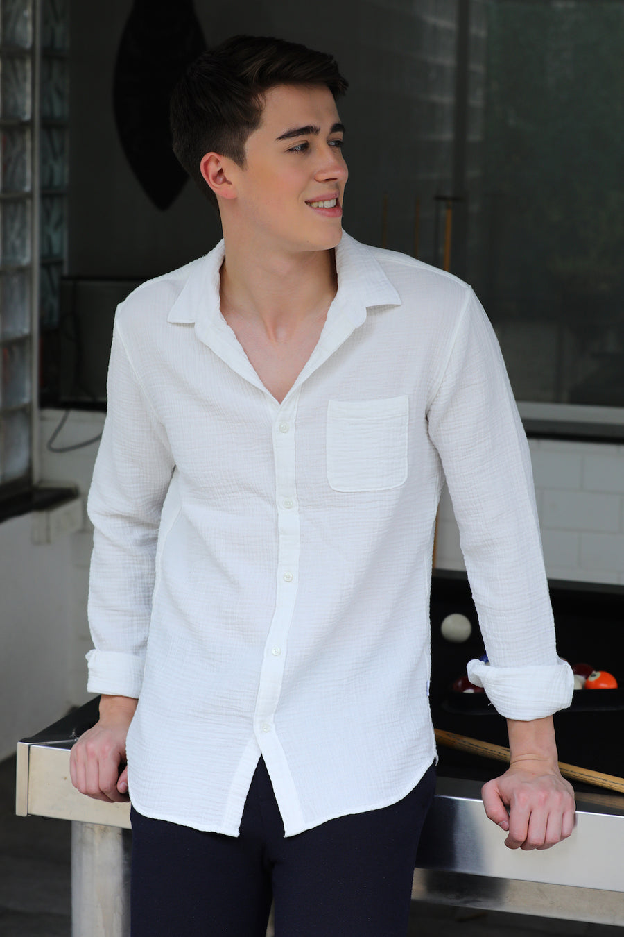 Ward Double Layered Shirt White