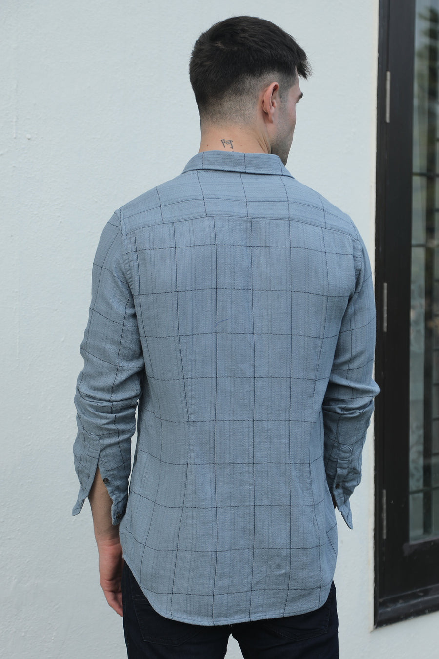 Kyle - Structured Check Shirt - Grey