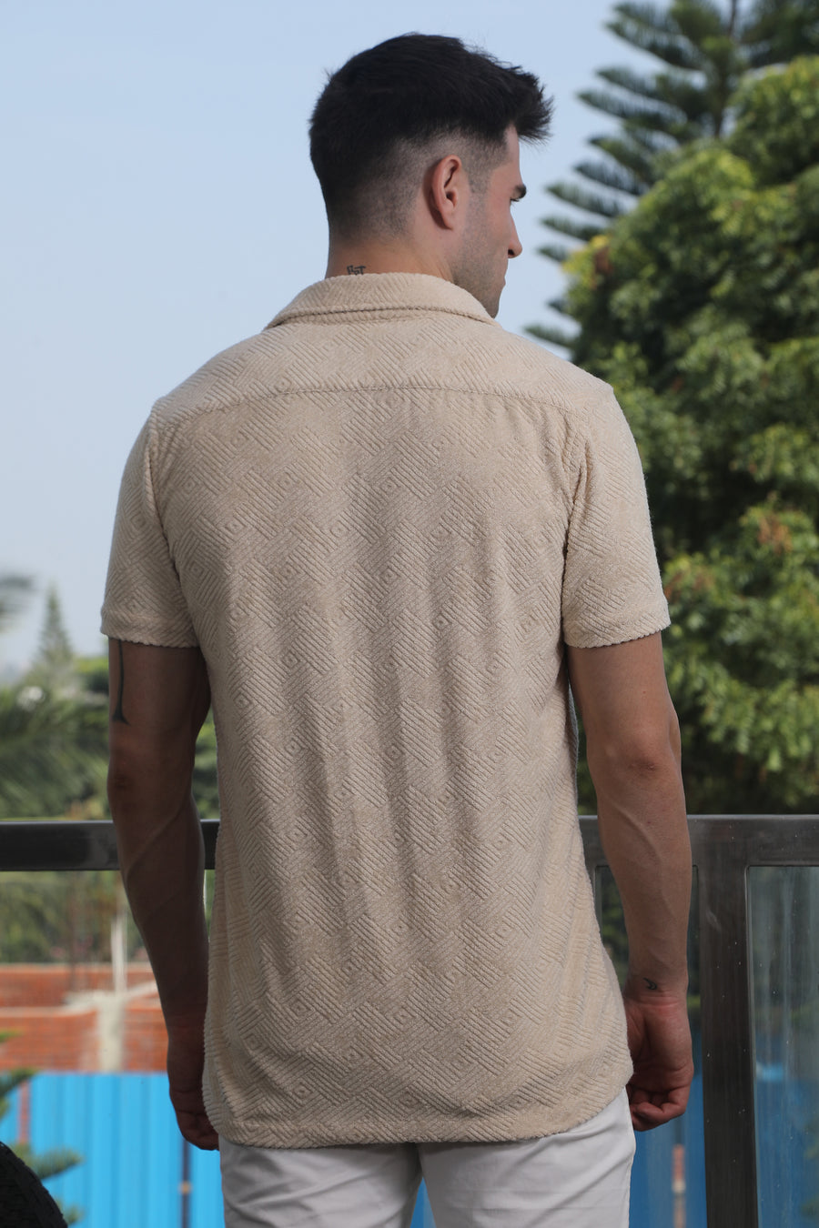 Mail - Knitted Jacquard Shirt - Beige