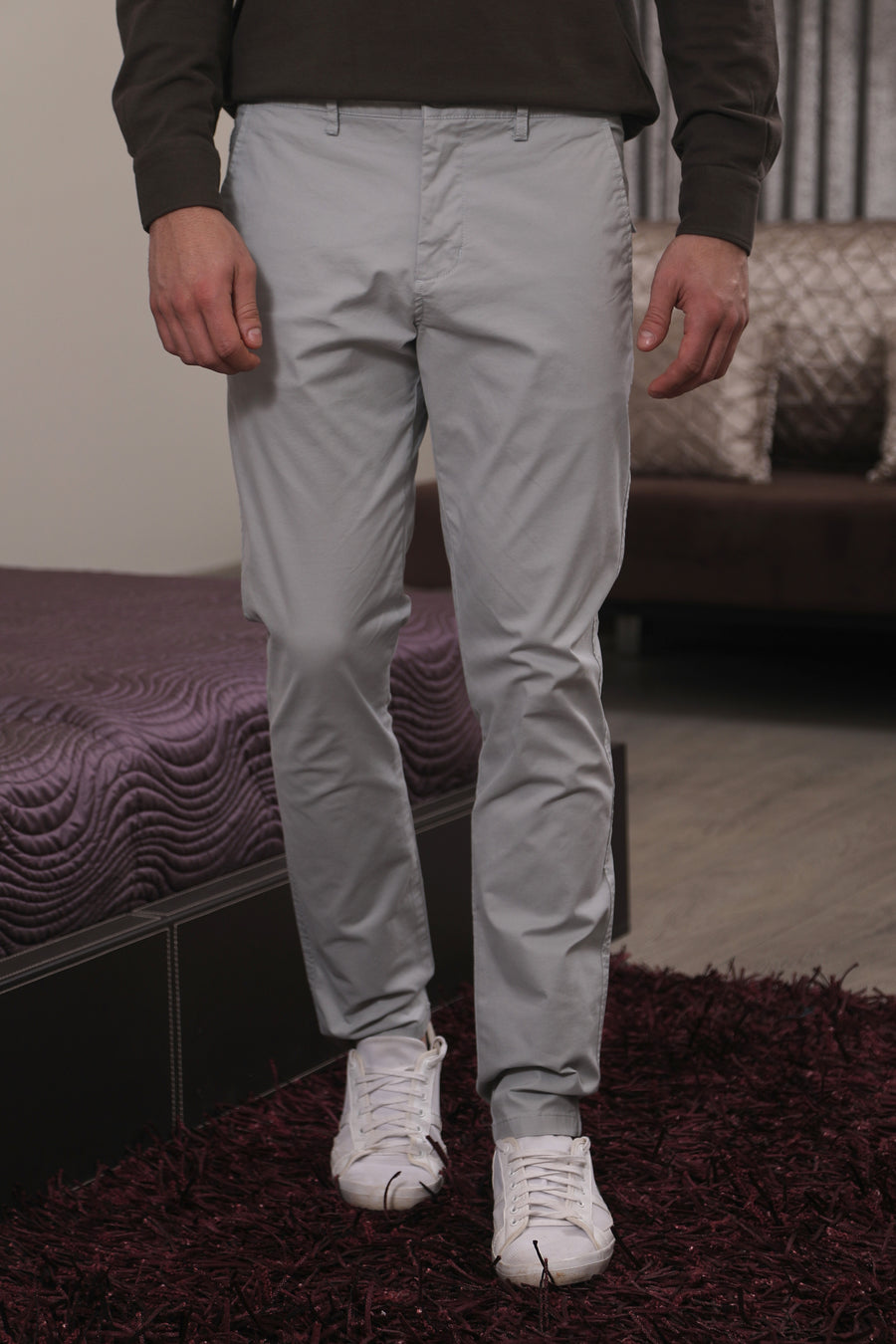 organic-comfort casual trouser-silver