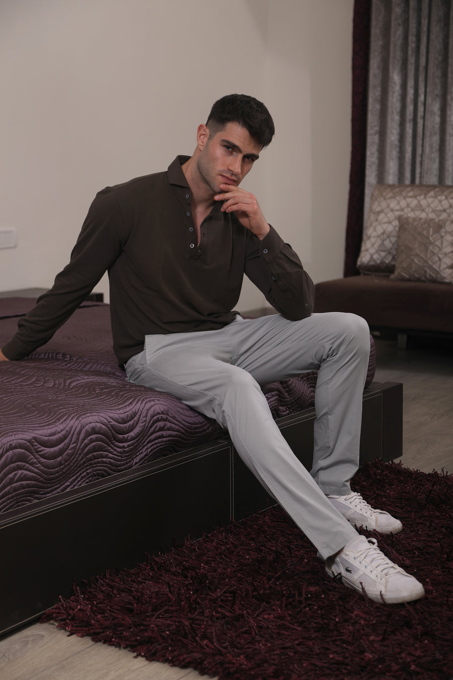 organic-comfort casual trouser-silver