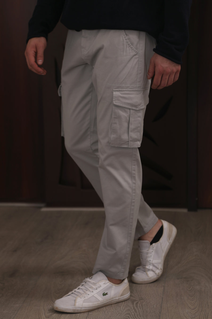 leo-comfort cargo trouser-lt grey