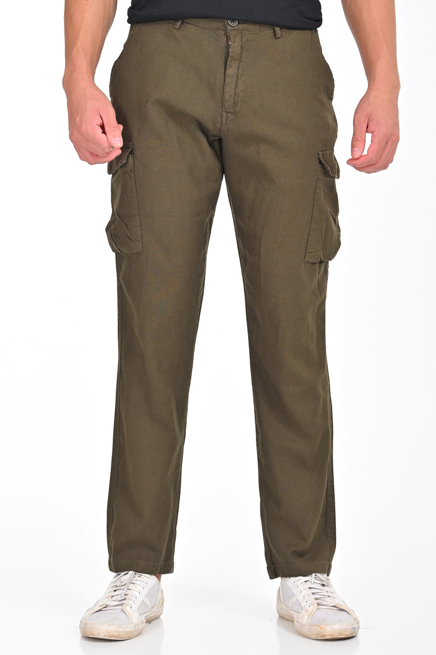 Ivan - Cotton Linen Cargo Trouser - Green