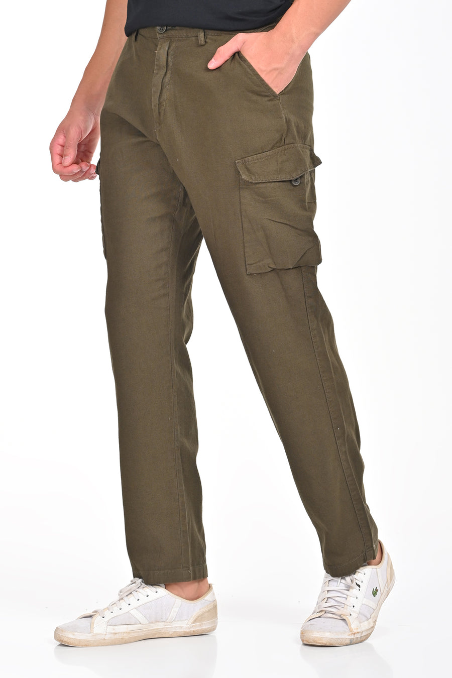 Ivan - Cotton Linen Cargo Trouser - Green