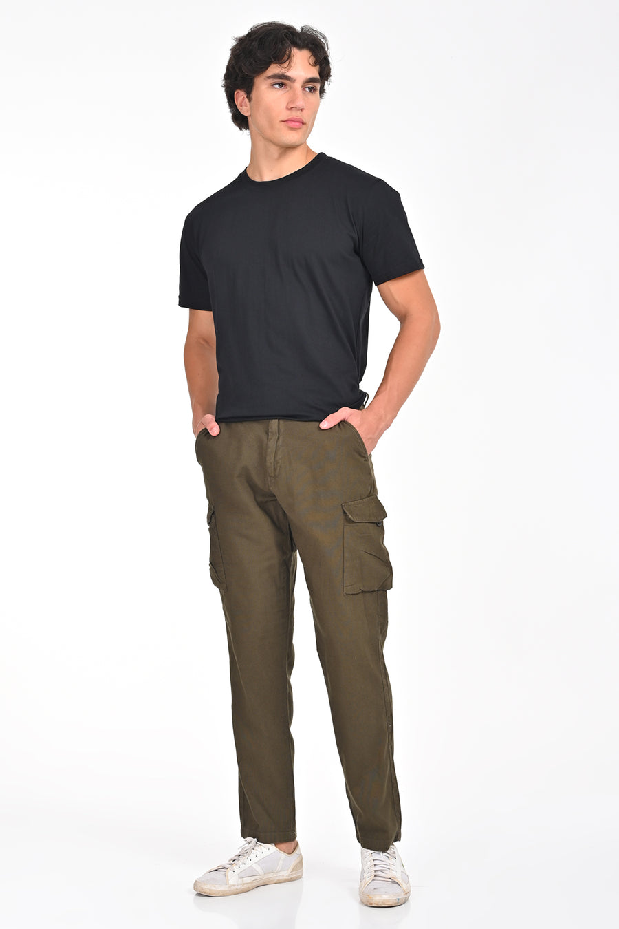 Ivan - Cotton Linen Cargo Trouser - Green