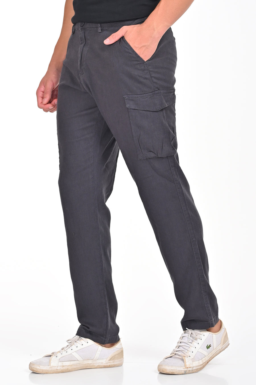 Ivan - Cotton Linen Cargo Trouser - Grey