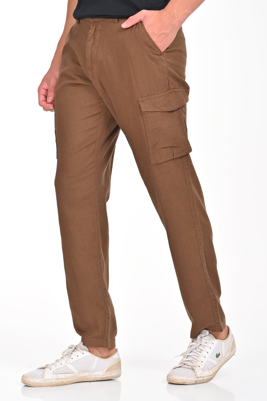 Ivan - Cotton Linen Cargo Trouser - Brown