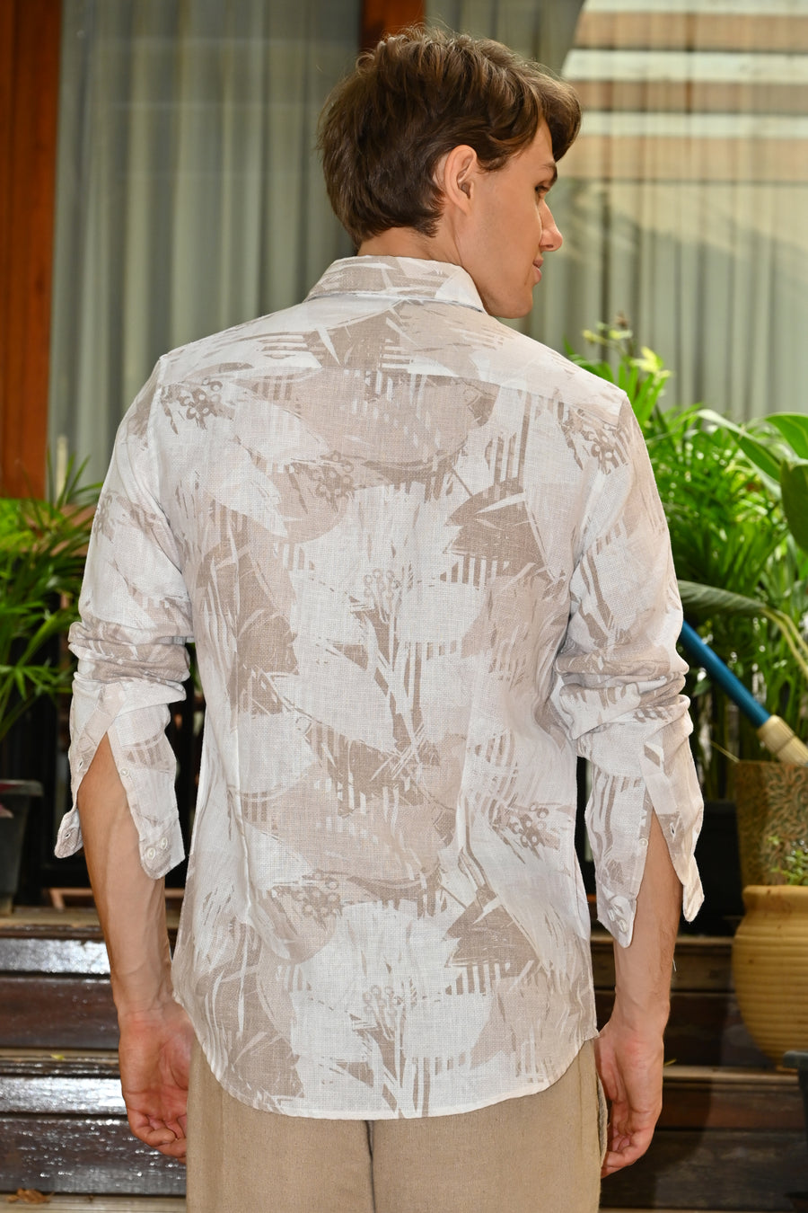 Amorina - Abstract Printed Shirt - Beige