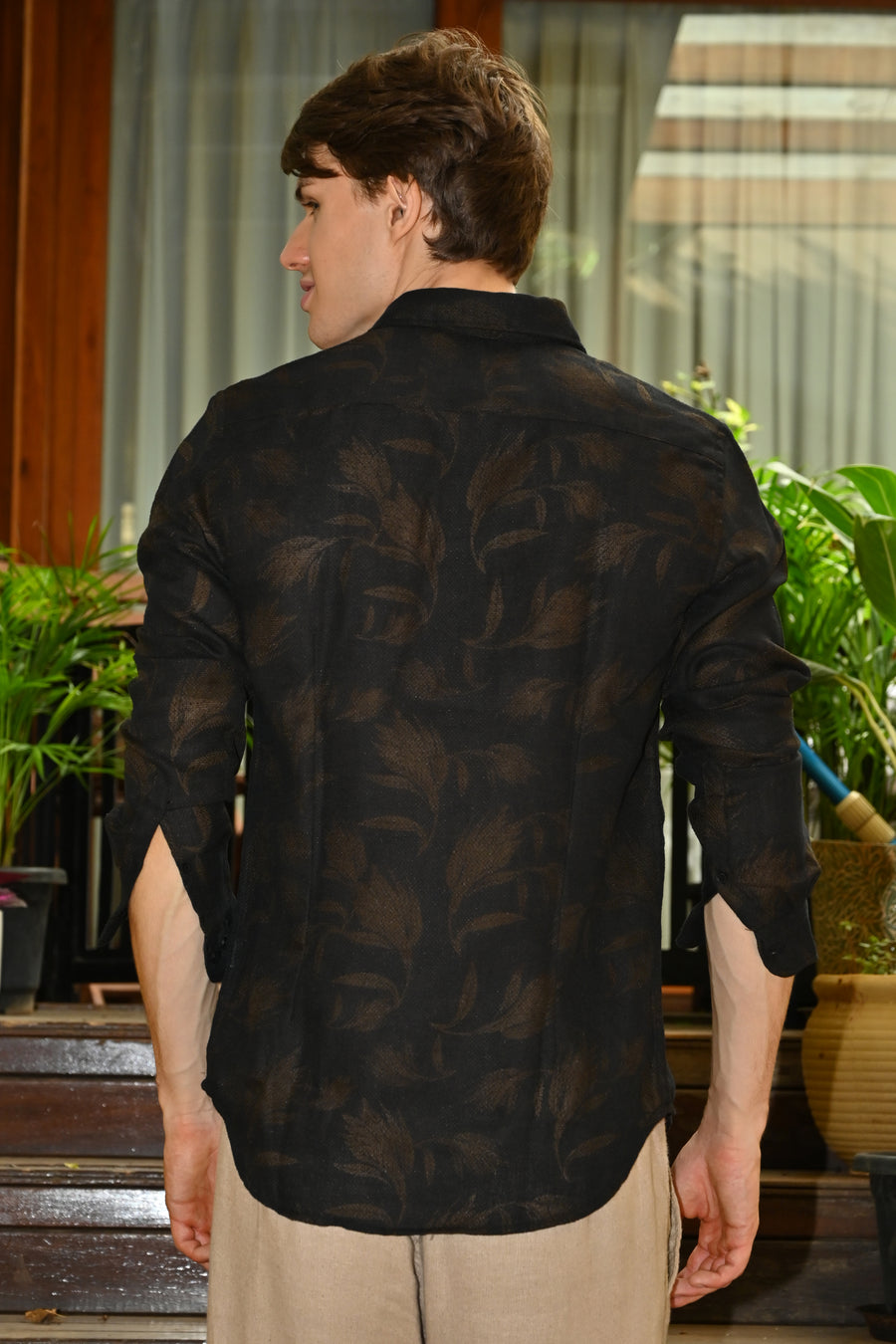 Anime - Textured Brasso Print Shirt - Black