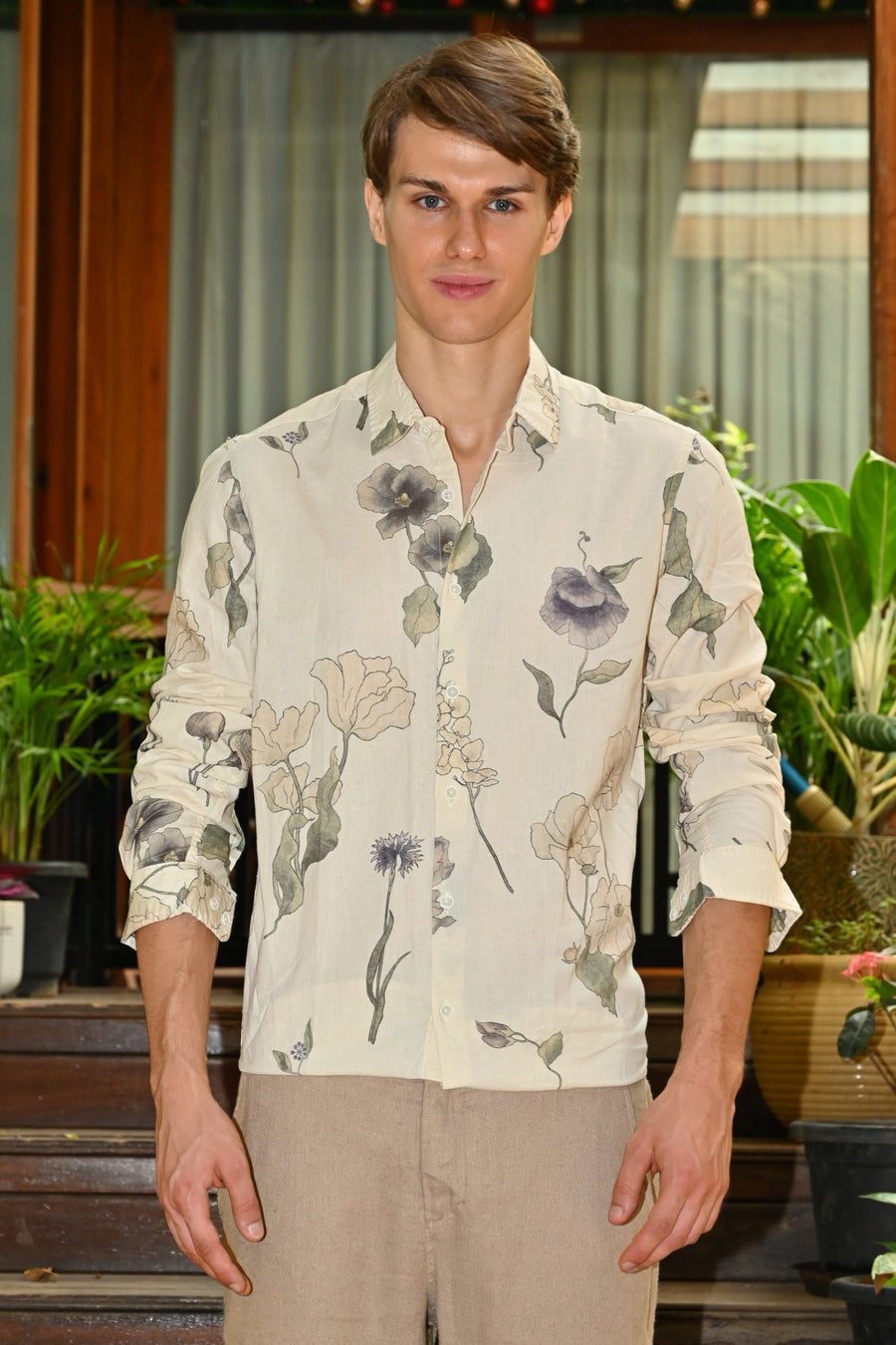 Destiny - Natural Printed Shirt - Natural