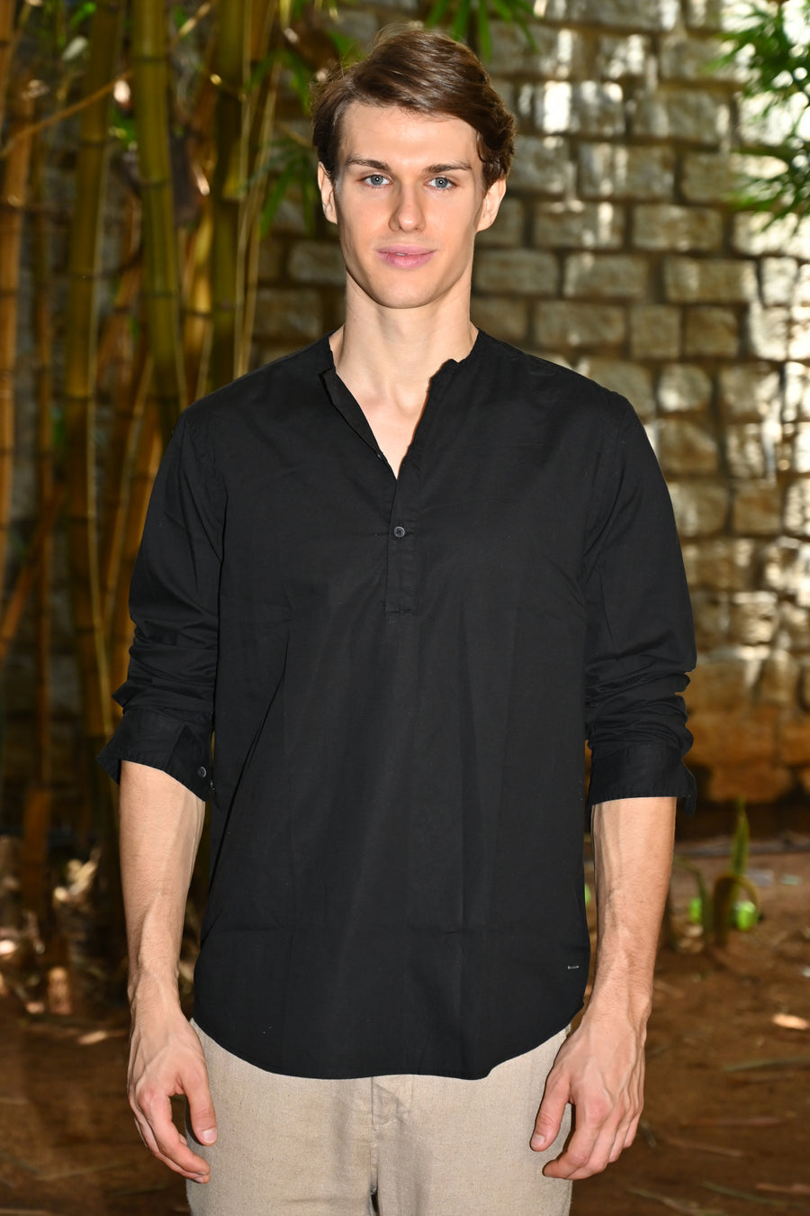 Streak - Cotton Kurta Shirt - Black