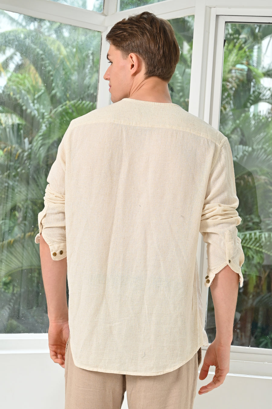 Dobby - Natural Jute Kurta Shirt - Beige