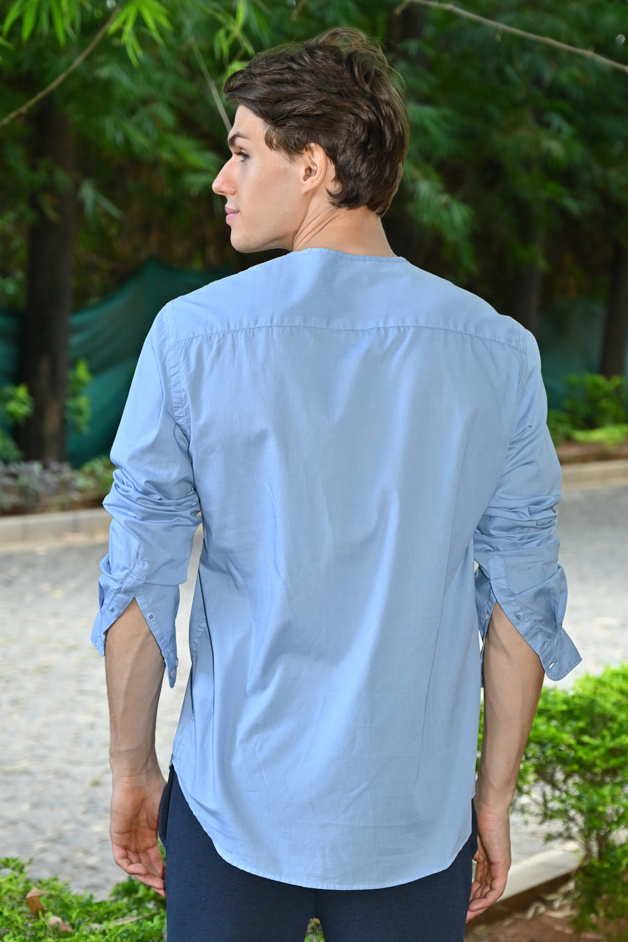 Streak - Cotton Kurta Shirt - Blue