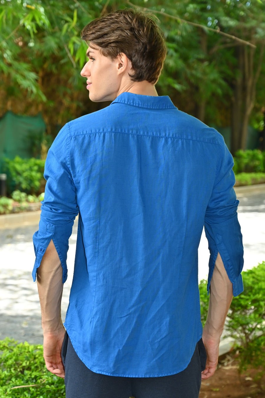 Goofy - Cotton Linen Shirt - Royal Blue