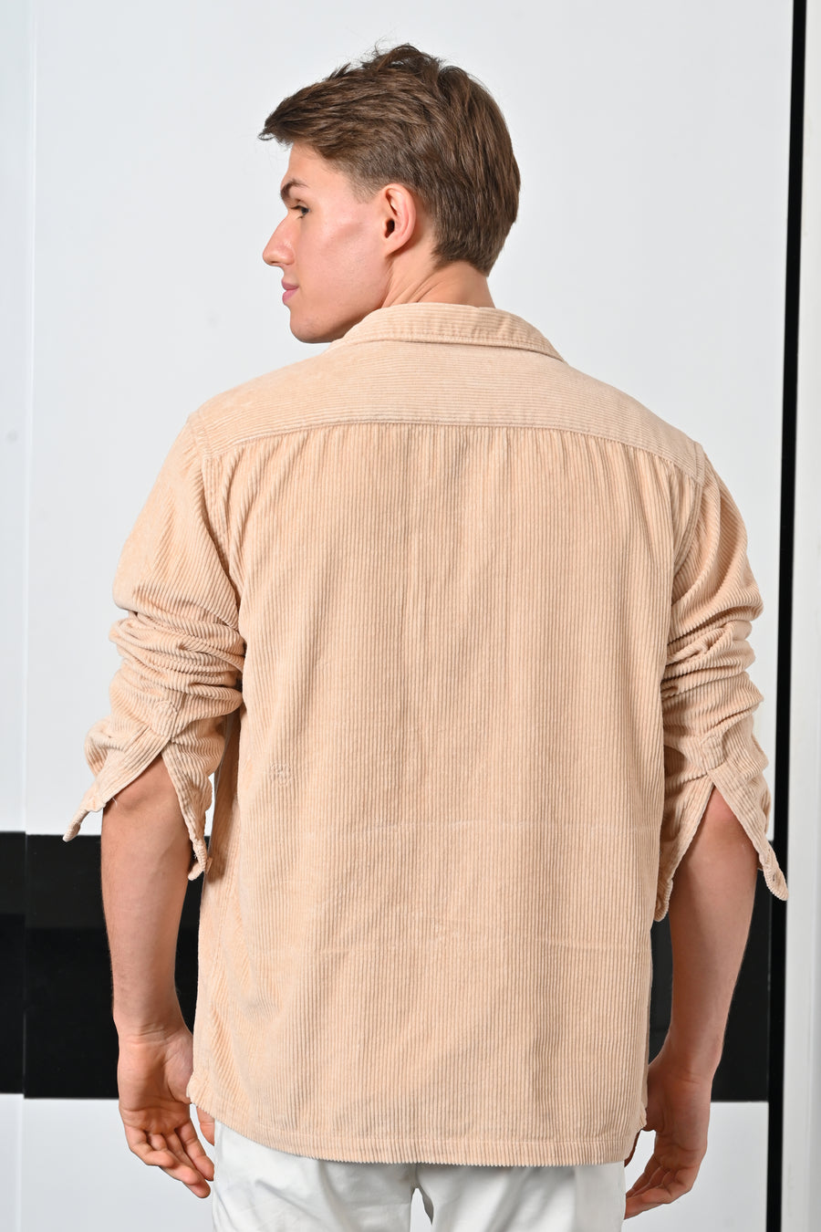 Topaz - Heavy Corduroy Overshirt - Beige