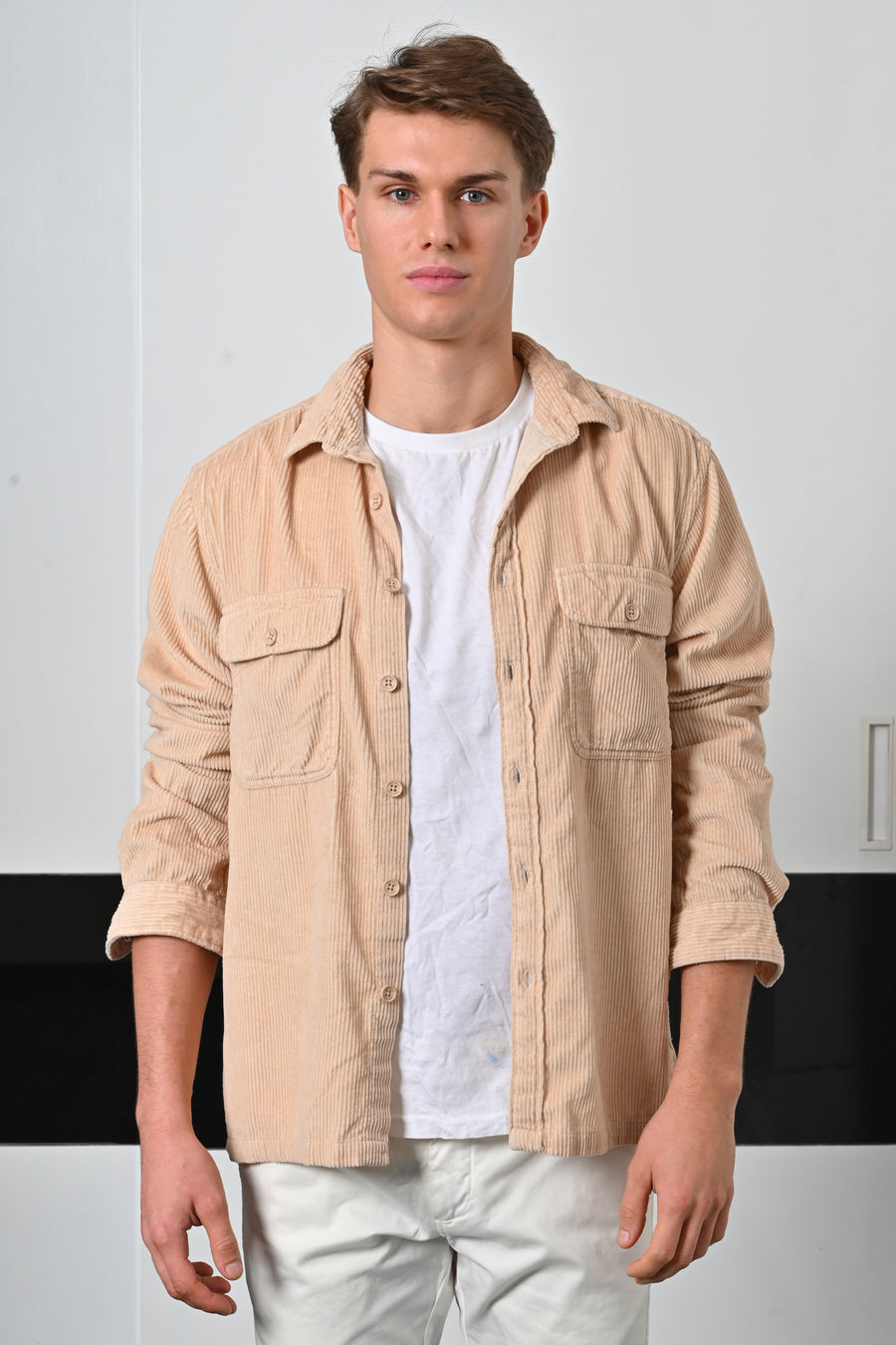 Topaz - Heavy Corduroy Overshirt - Beige