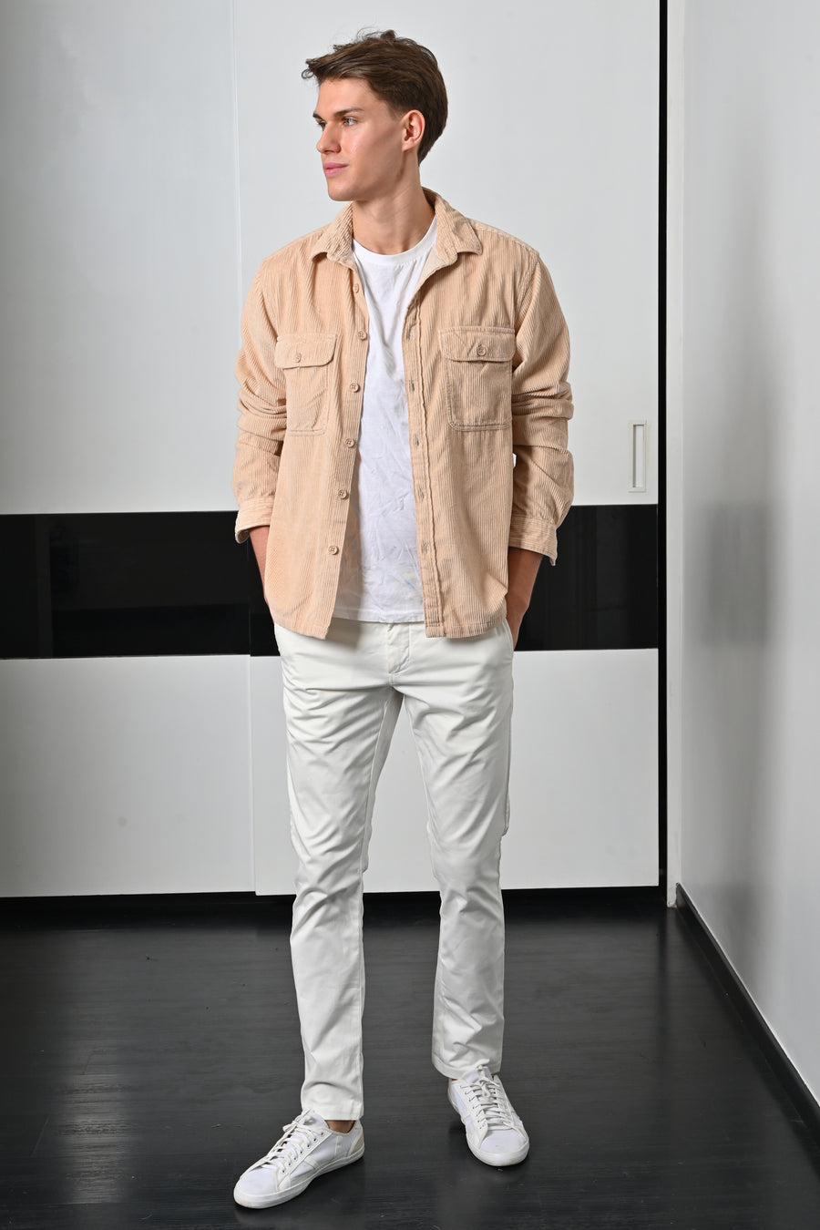 Topaz - Heavy Corduroy Overshirt - Beige