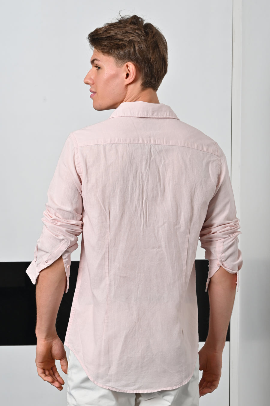 Turk - Cotton Linen Pocketed Shirt - Pink