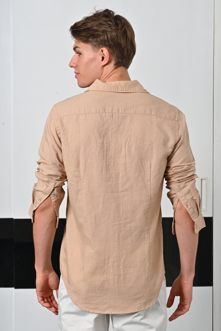 Turk - Cotton Linen Pocketed Shirt - Sand