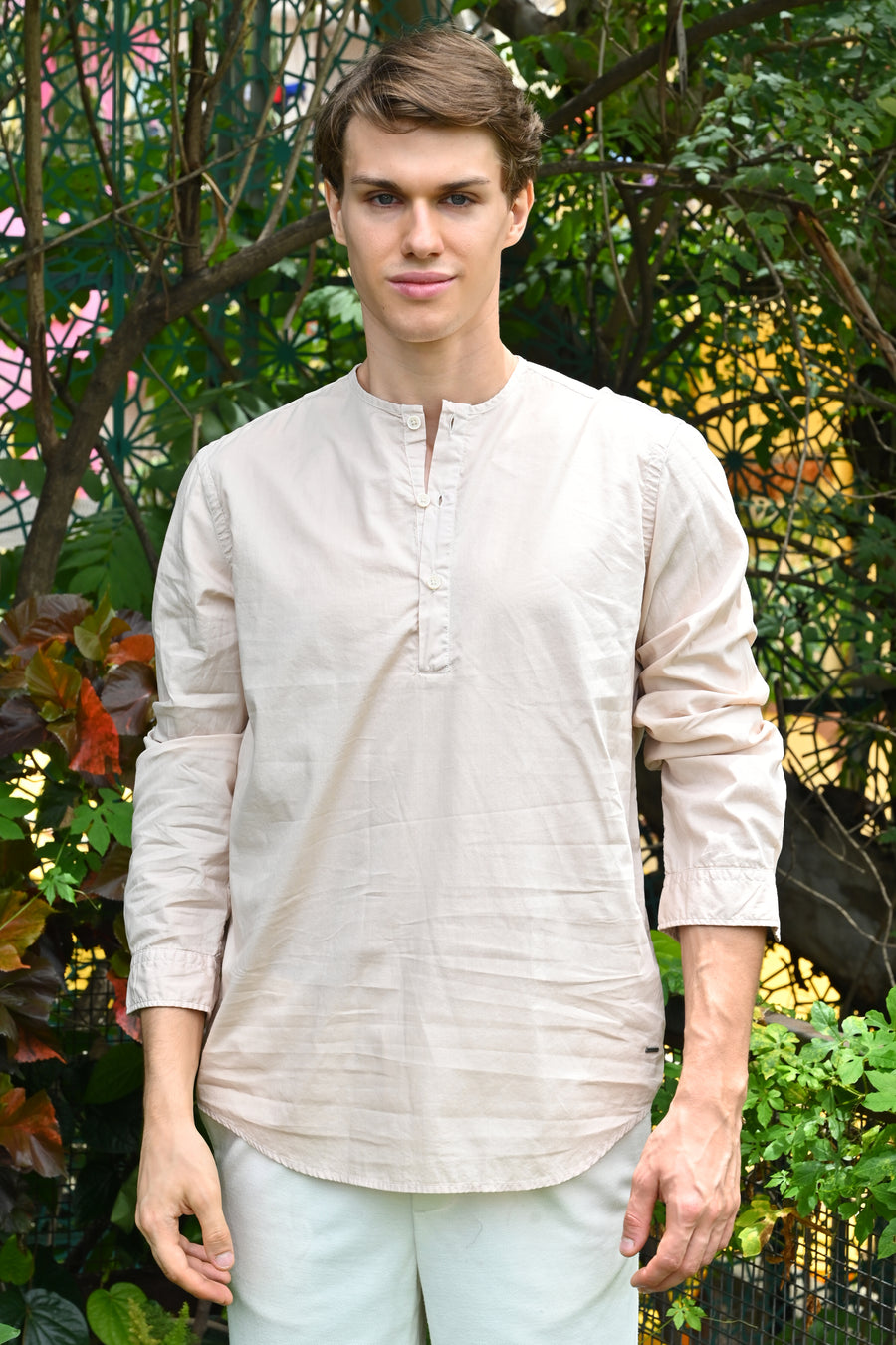 Streak - Cotton Kurta Shirt - Beige