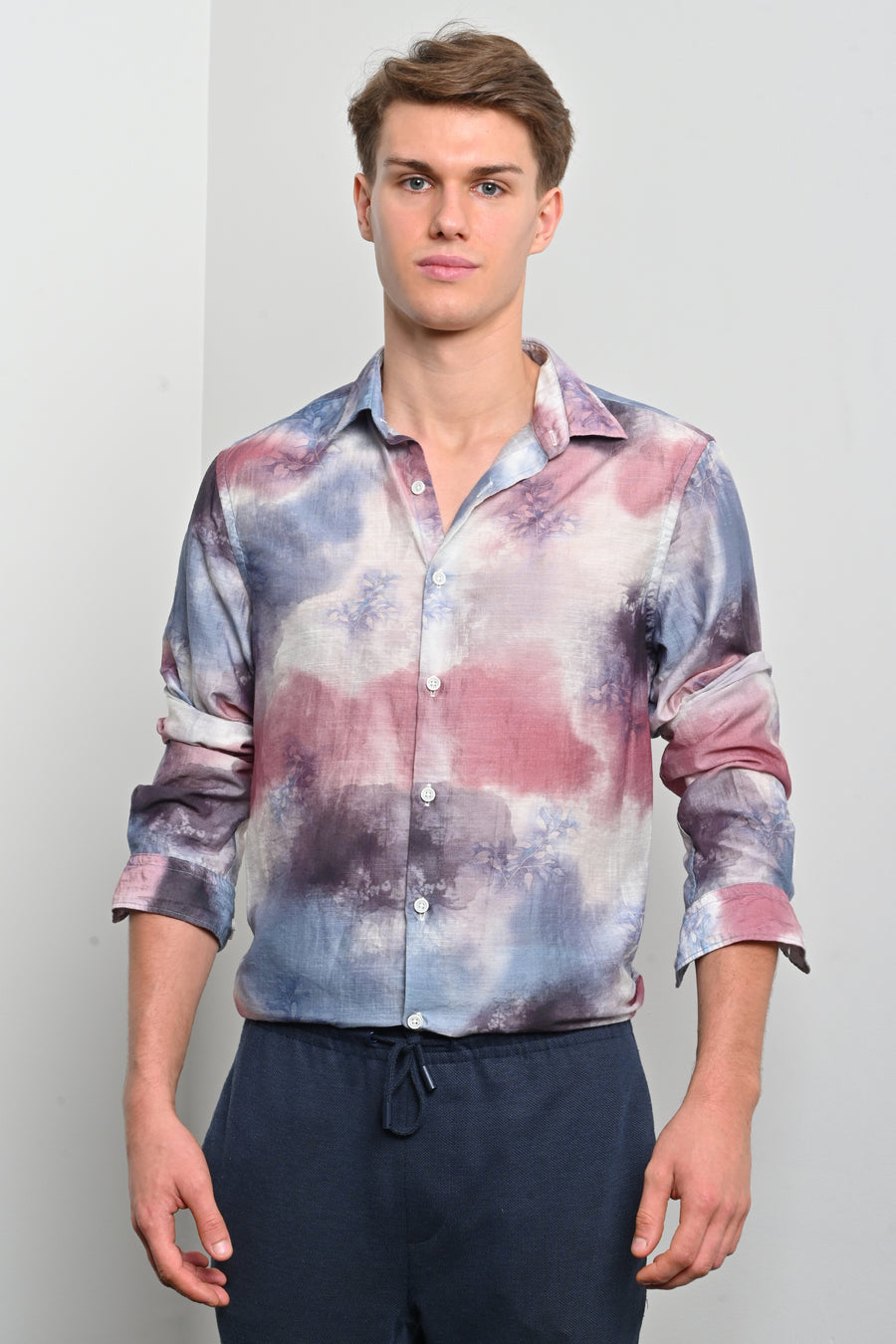 Kevin - Floral Printed Shirt - Peach