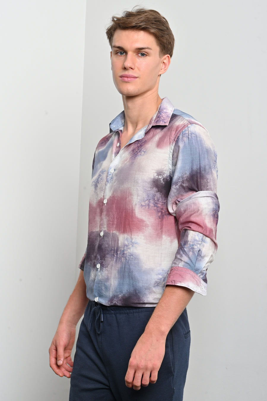 Kevin - Floral Printed Shirt - Peach