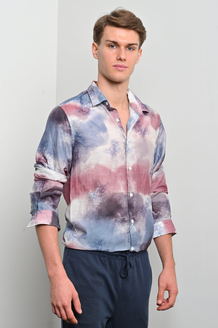 Kevin - Floral Printed Shirt - Peach