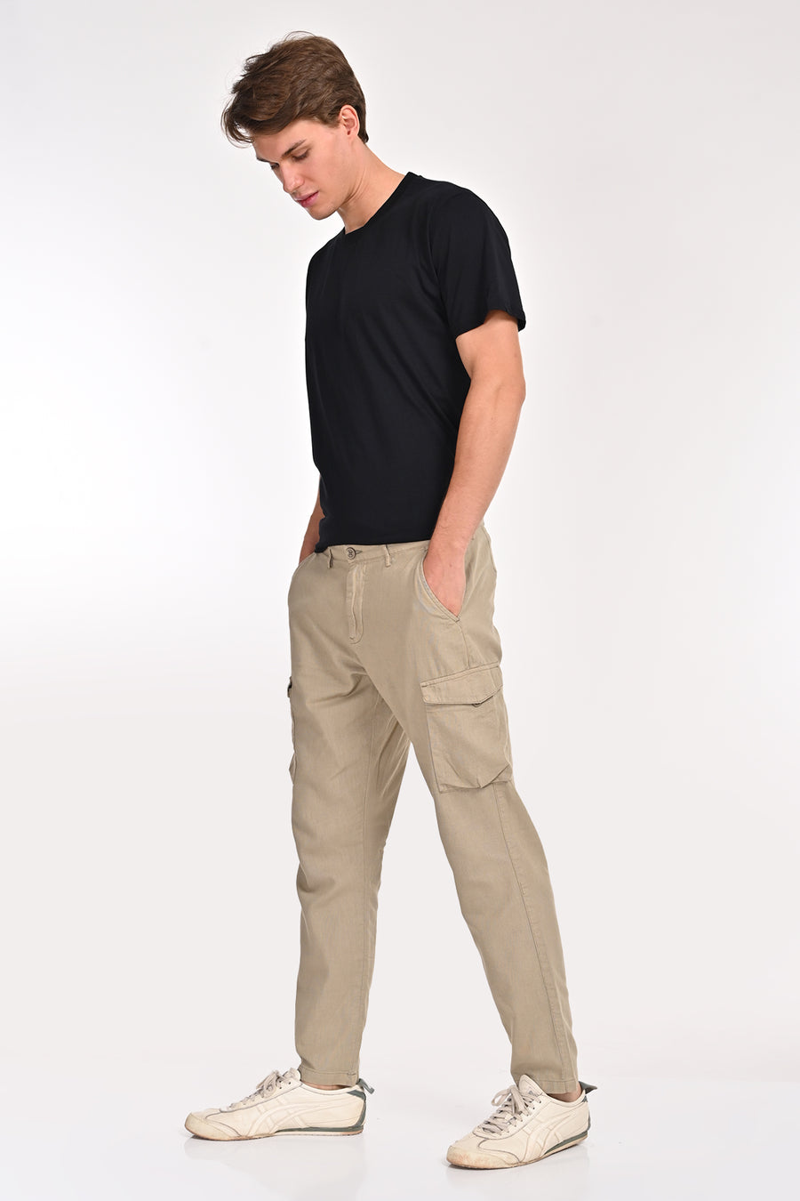 Ivan - Cotton Linen Cargo Trouser - Pista