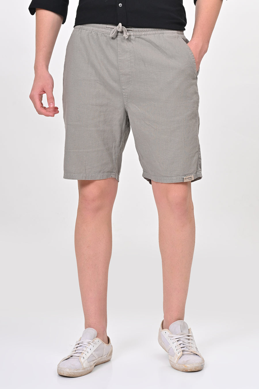 Impel - Cotton Linen Shorts - Lt Grey