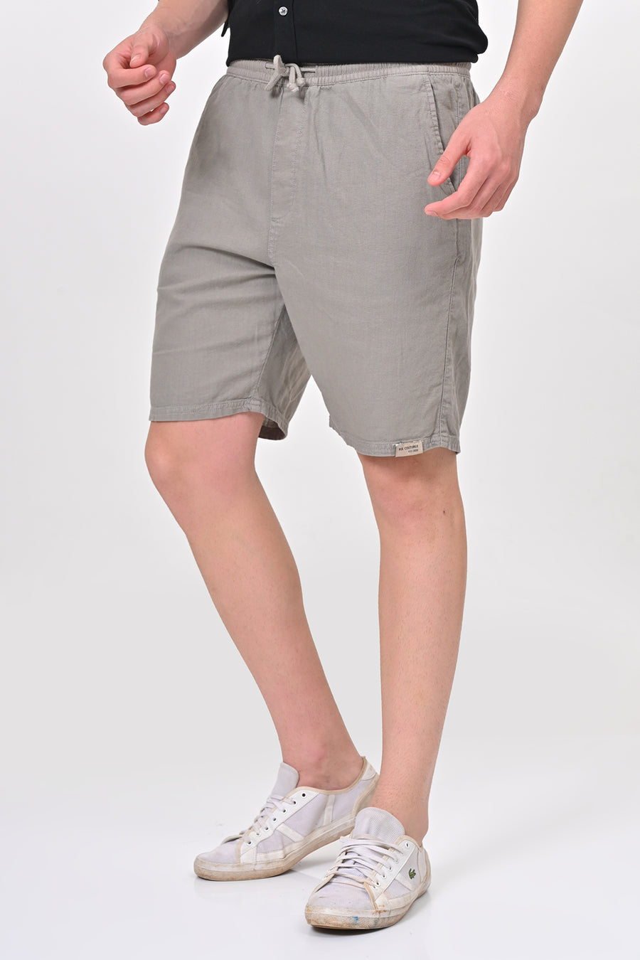 Impel - Cotton Linen Shorts - Lt Grey