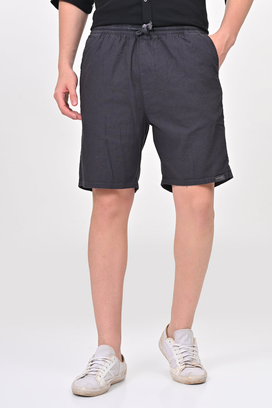 Impel - Cotton Linen Shorts - Dk Grey