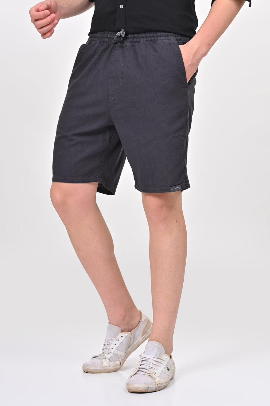 Impel - Cotton Linen Shorts - Dk Grey