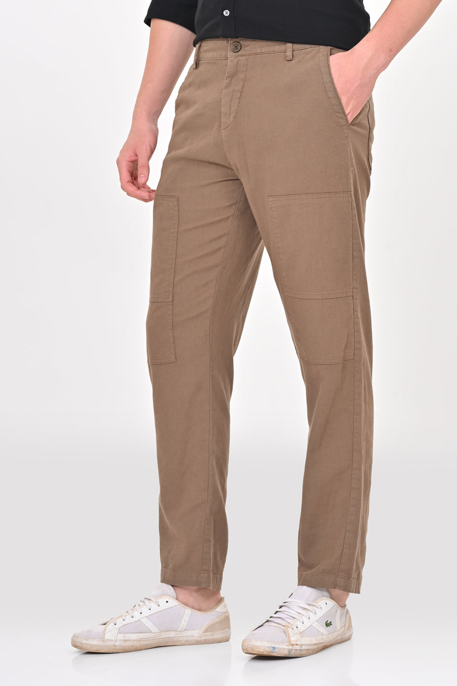 Ivory - Linen Detailed Trouser - Taupe