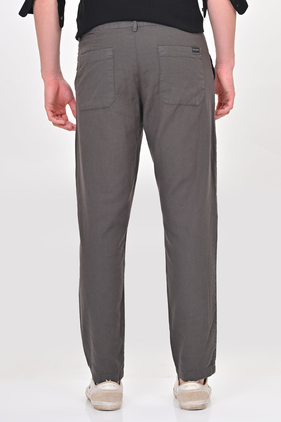 Ivory - Linen Detailed Trouser - Dk Grey