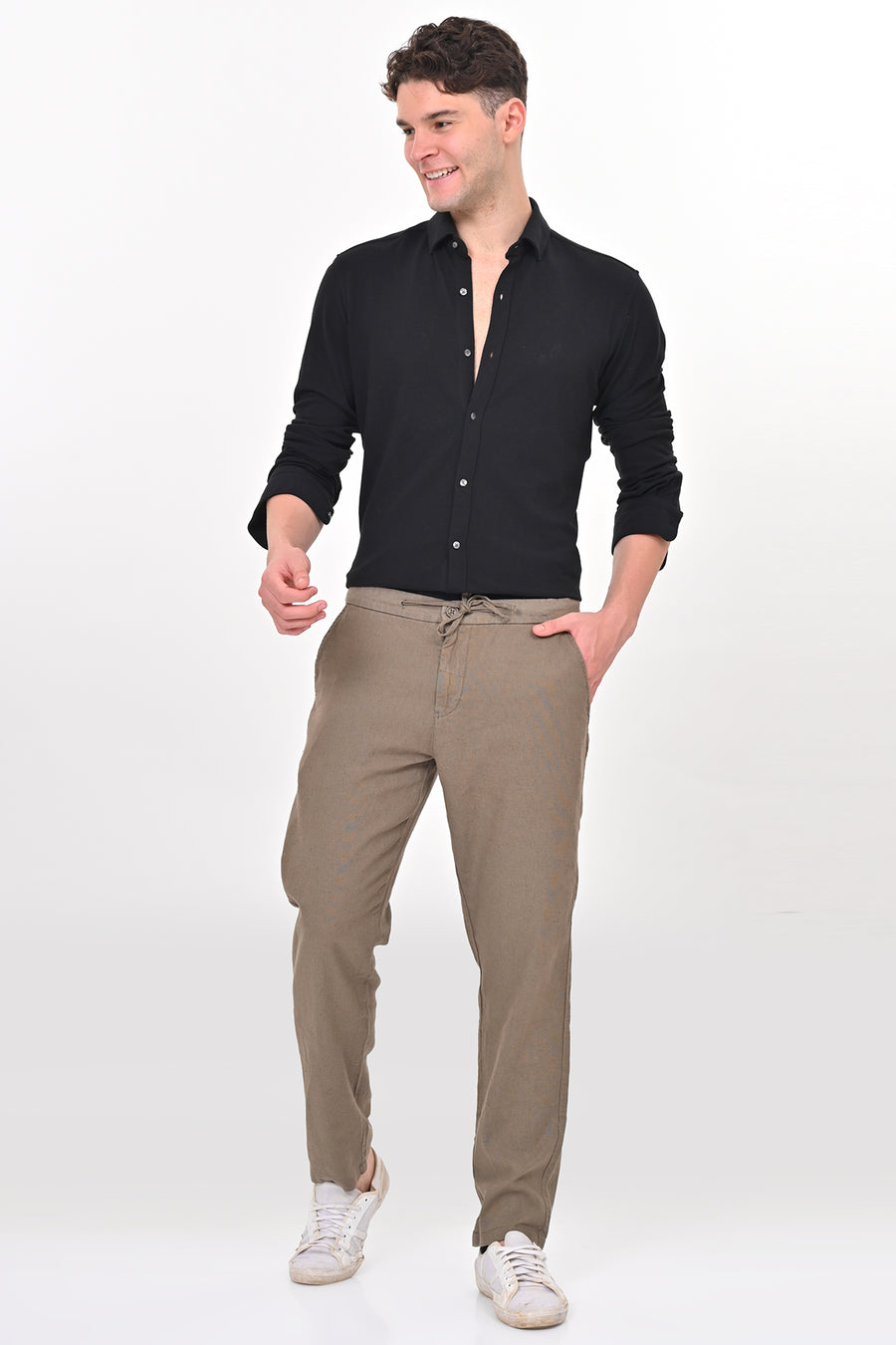 Intel - Cotton Linen Trouser - Olive