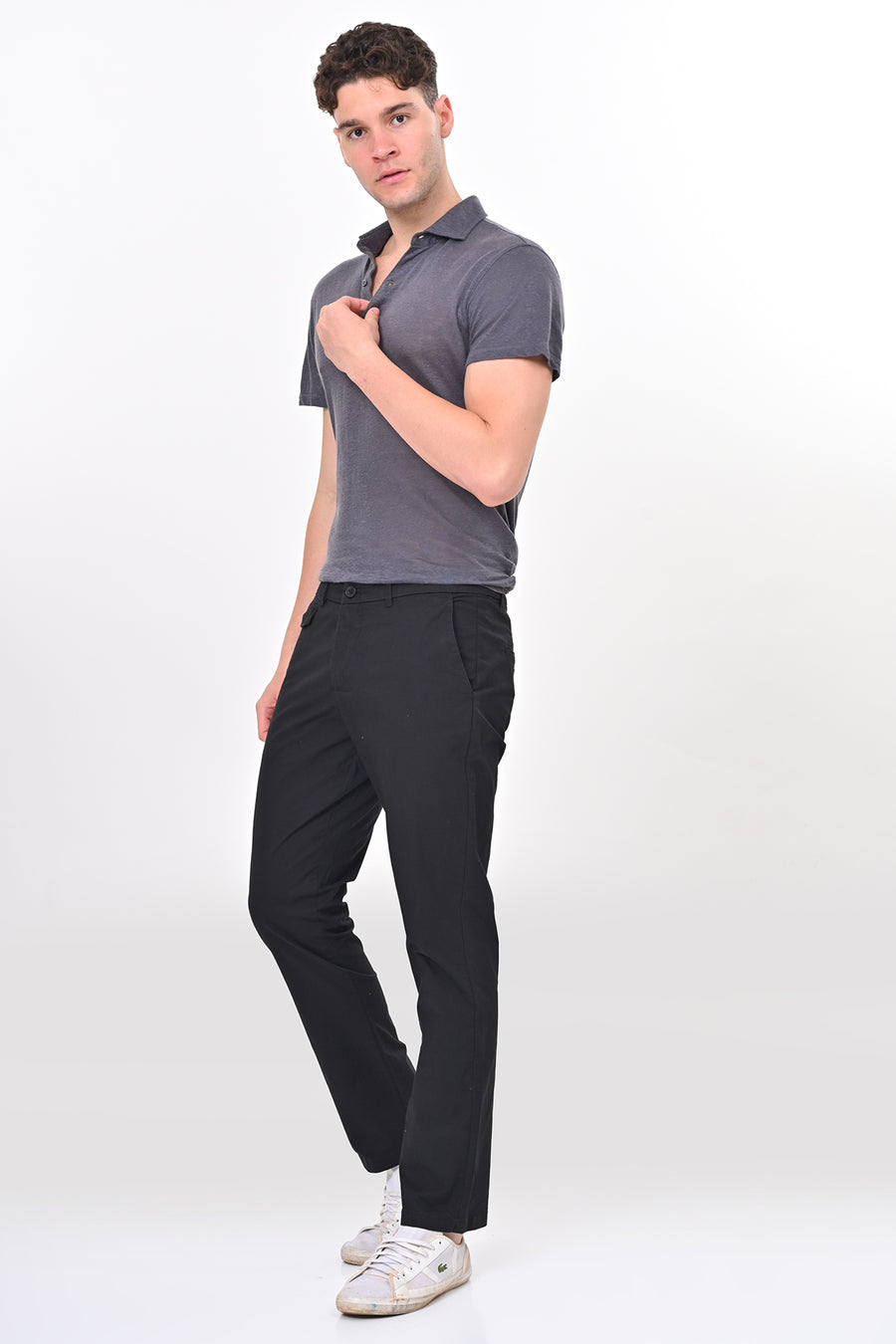 Napro - Cotton Stretch Chinos - Black