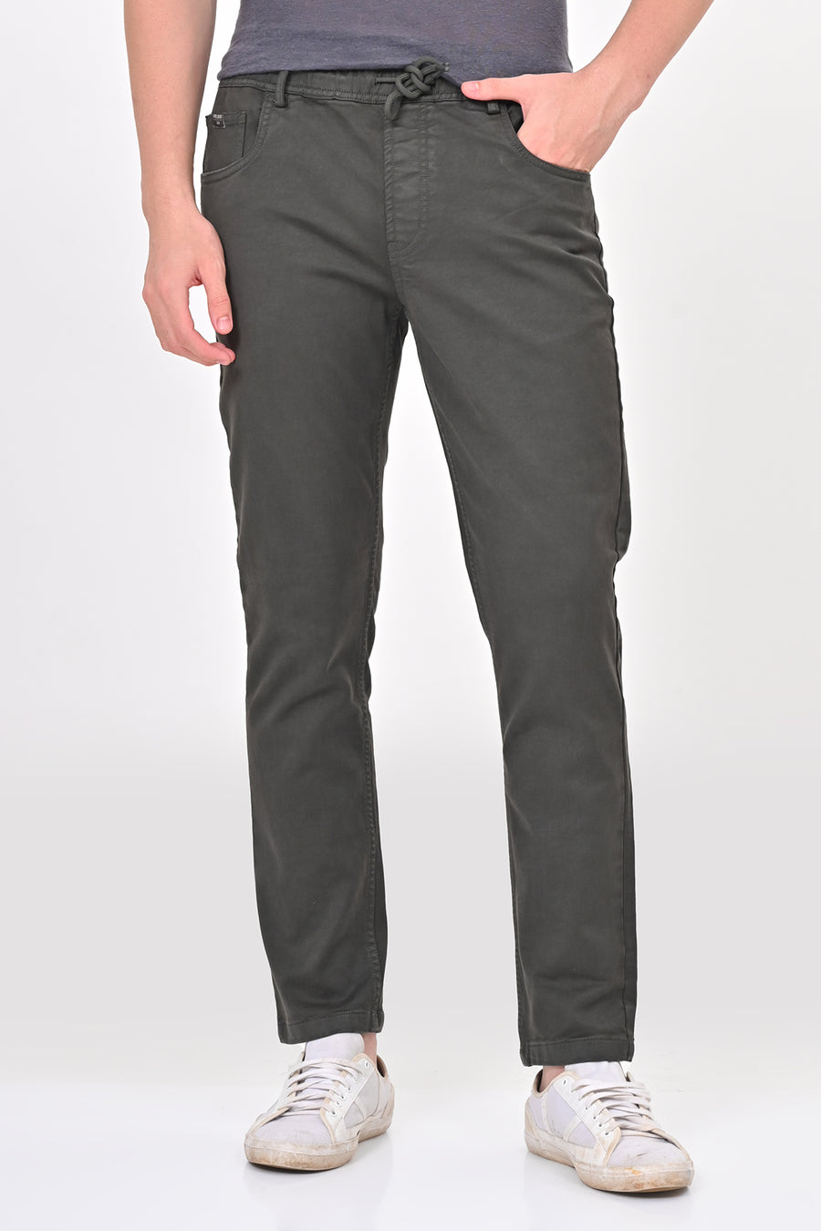 Terminator - Denim Style Comfort Trouser - Dk Olive