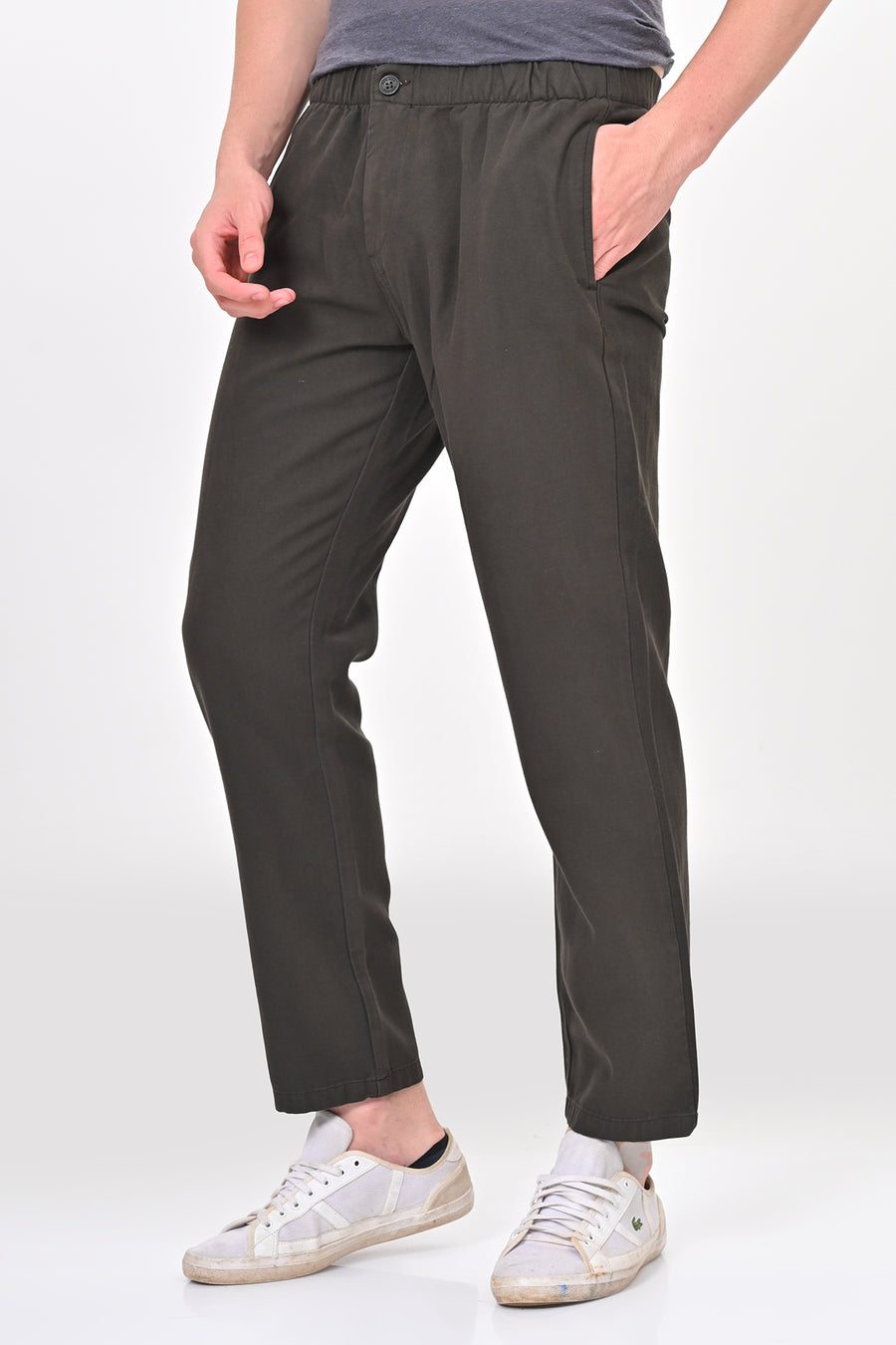 Abandon - Elastic Waist Comfort Trouser - Green