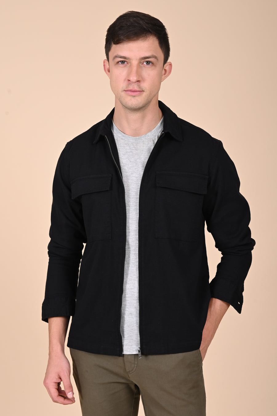 Winnie - Structured Zipper Jacket - Black