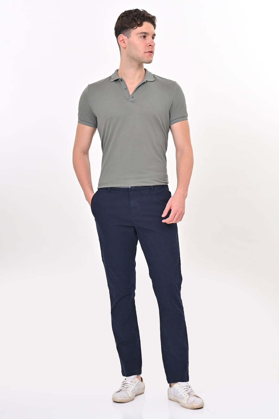 Elite - Detailed Cotton Chino - Navy