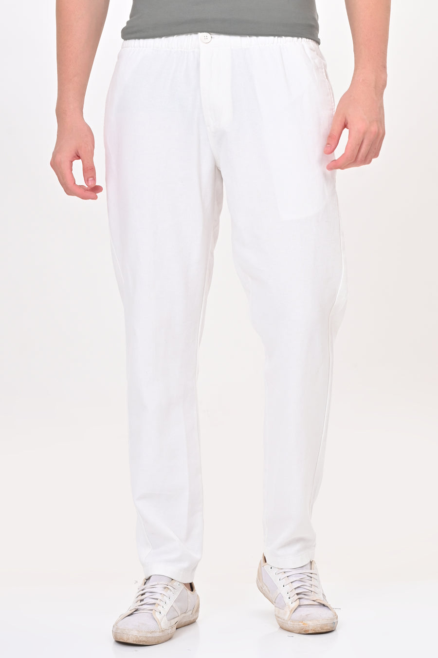 Abandon - Elastic Waist Comfort Trouser - White