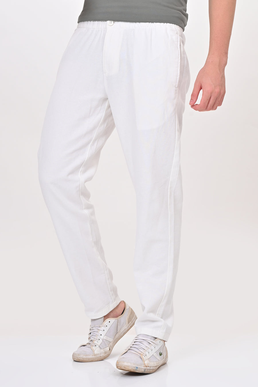 Abandon - Elastic Waist Comfort Trouser - White