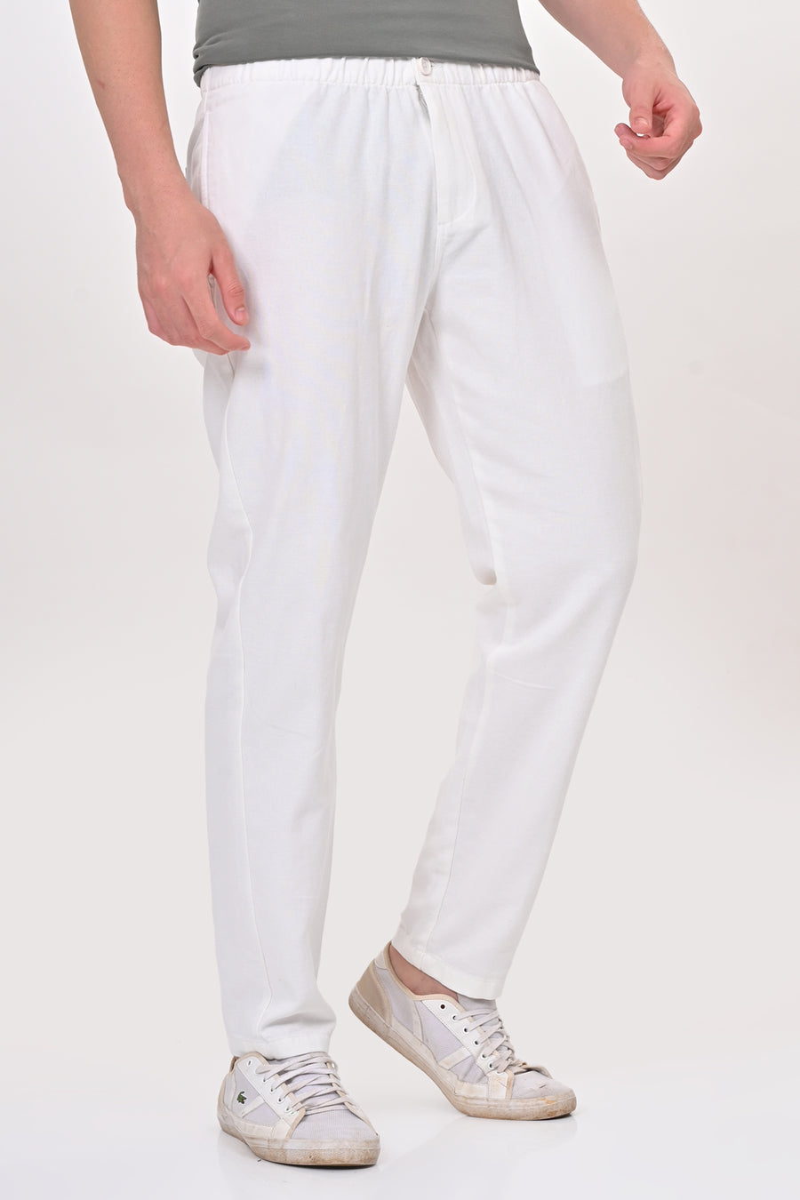 Abandon - Elastic Waist Comfort Trouser - White