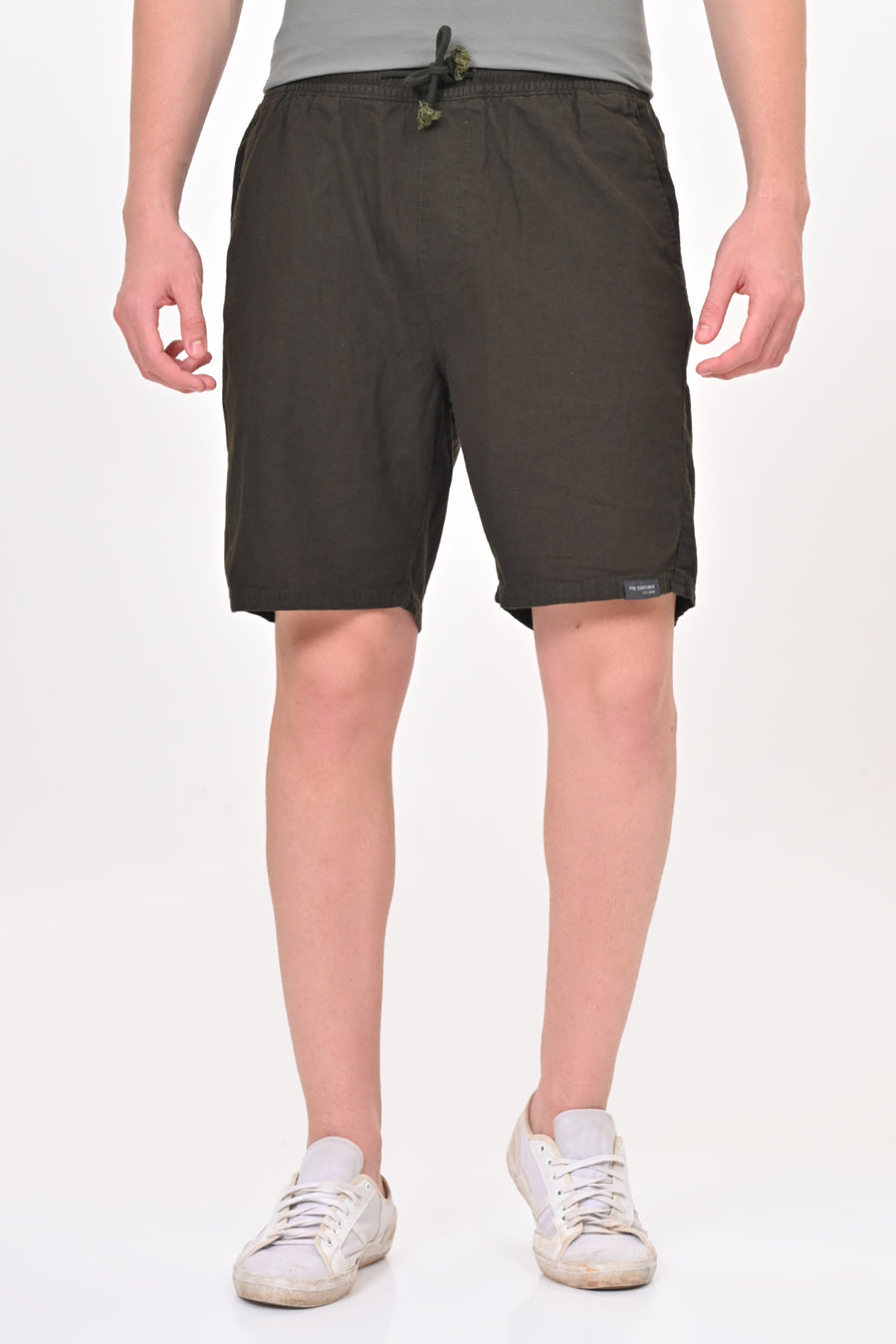 Impel - Cotton Linen Shorts - Olive