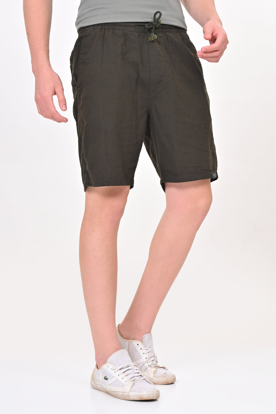 Impel - Cotton Linen Shorts - Olive