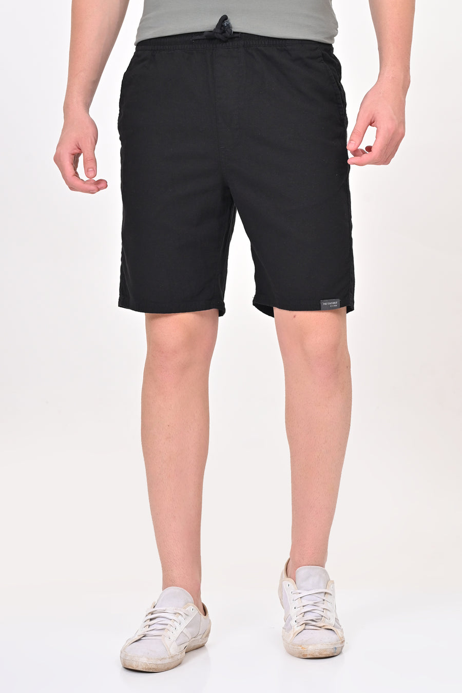 Impel - Cotton Linen Shorts - Black