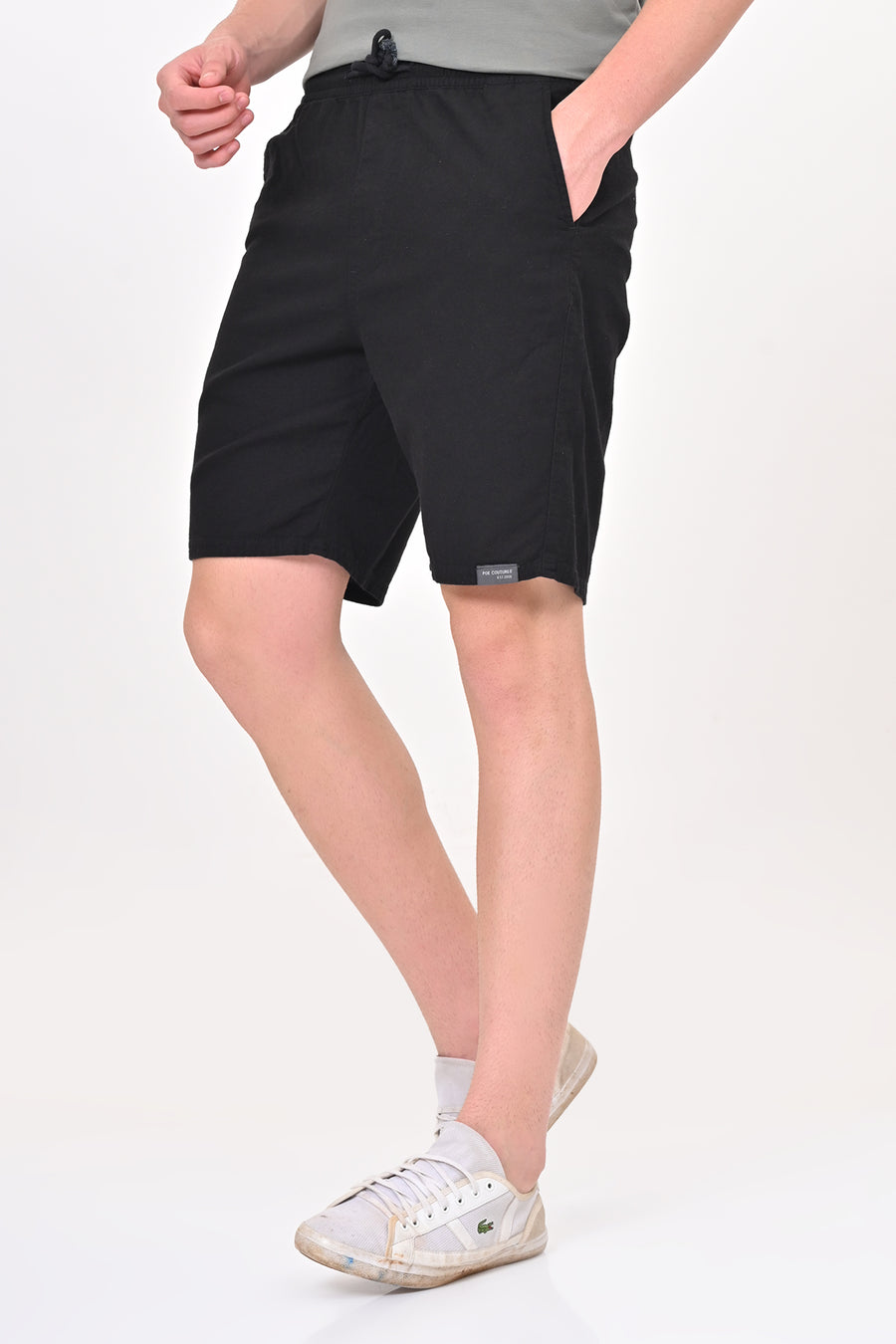 Impel - Cotton Linen Shorts - Black