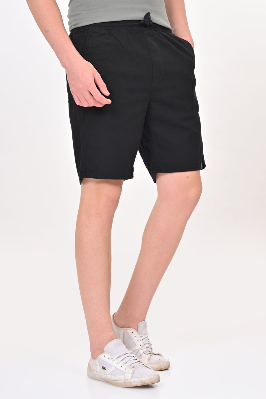 Impel - Cotton Linen Shorts - Black